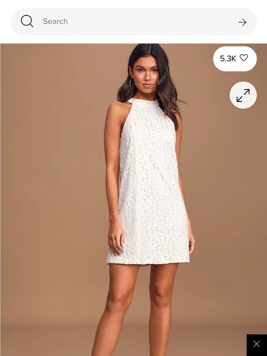 Lulus Dresses & Skirts - Lulus Sleeveless White Lace Halter Shift Dress